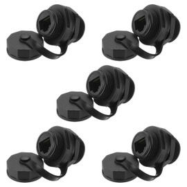 sourcing map RJ45 Panel Mount Coupler, IP67 Shielded Industrial Panel Mount Bulkhead Ethernet LAN Pass Through Connector for CAT6E/CAT6/CAT5E/CAT5, Pack of 5