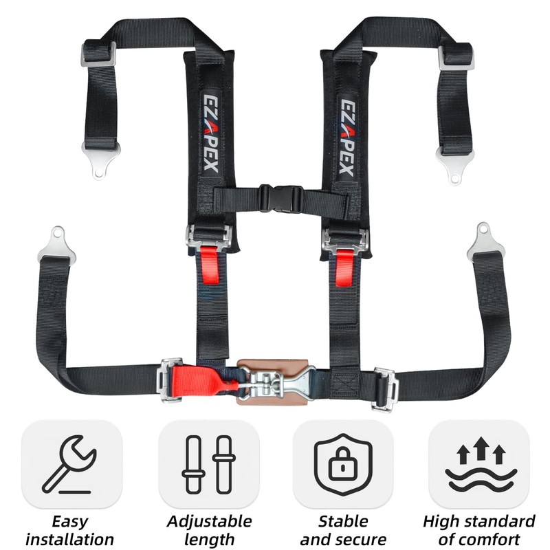 EZAPEX 4 Point Harness 2 Inch Straps Upgraded Heavy Duty