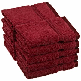 Seleq 600GSM Burgundy Egyptian Cotton Face Towels Bulk 13" x 13" - Set of 10