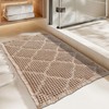 ZALL Tan Waffle Bath Mat,Super Absorbent Non Slip Bathroom Rug,Brown