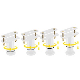 Olldag New 4 PCS Adjustable Height Bed Support Legs 3.15-5.12 inch, Metal Heavy Duty Bed Center Replacement Legs, Furniture Support Legs for Bed Frame/Bed Center Slat (White)