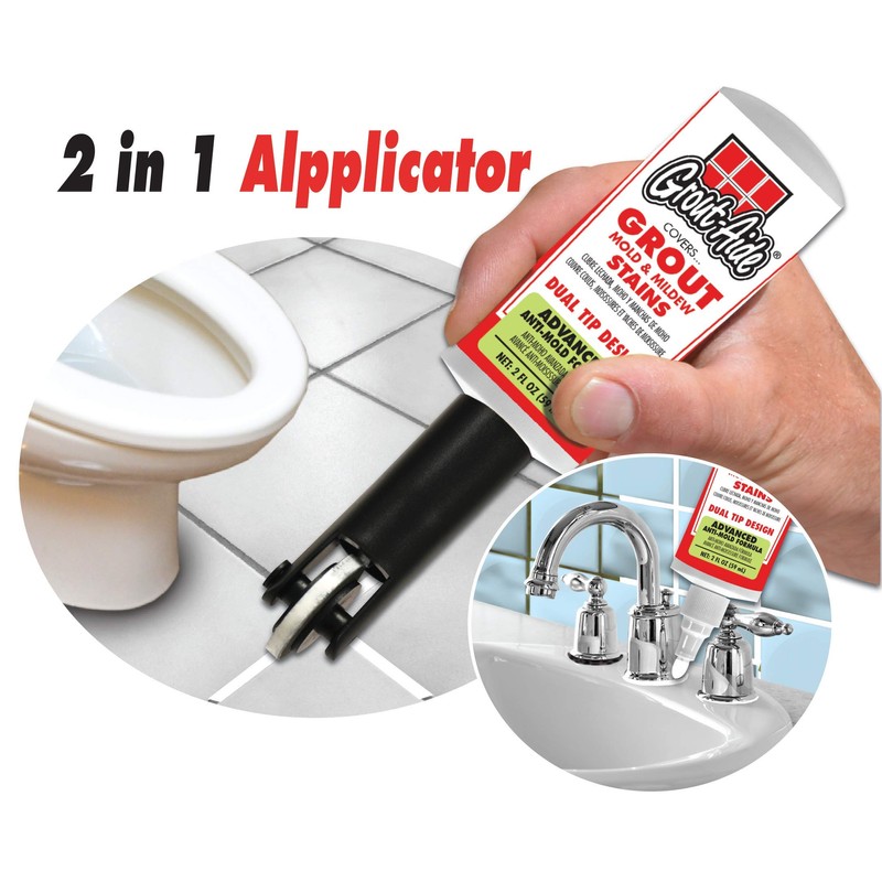 Grout-Aide 2 oz. Bottle with 2-in-1 Applicator, Fiber Nib for
