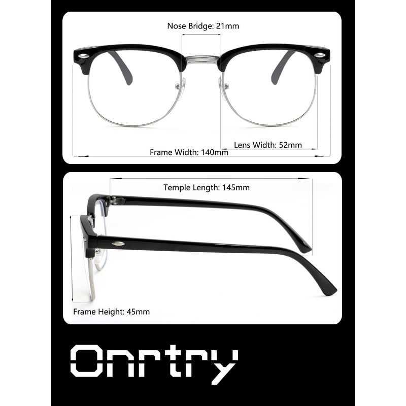 Blue Light Blocking Glasses for Women Men Classic Semi Rimless