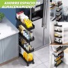 ArgenMex Estante Organizador De 4 Niveles C/ruedas Angosto Cocinabaño