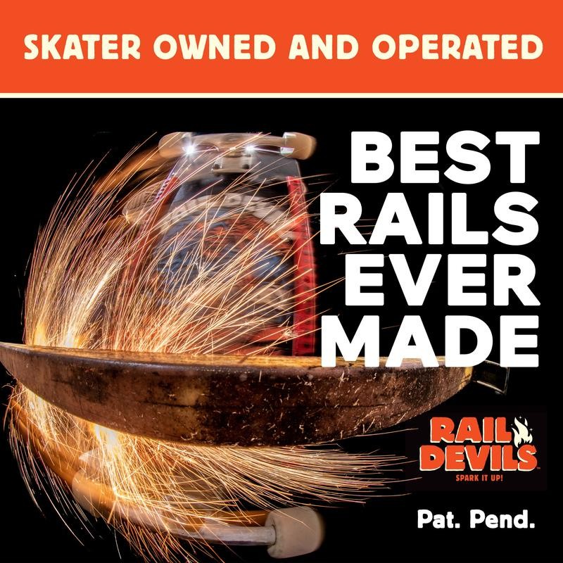 Tail Devil Rail Devils sparking skateboard deck rails by The