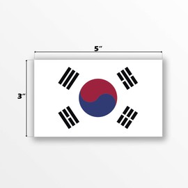 JMM Industries South Korea Flag Vinyl Decal Sticker 대한민국/大韓民國 Korean Car Window Bumper 2-Pack 5-Inches by 3-Inches Premium Quality UV-Resistant Laminate PDS536