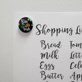 St. Patrick's Day Kiss Me I'm Irish Kitchen Refrigerator Locker Button Magnet - 1" Diameter