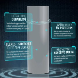 Solutions 60" x 96" Inch Gloss Silver Glossy Vinyl Wrap Film Decal Bubble Free Air Release