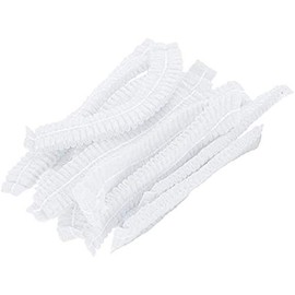 Disposable White Pleated Mob Caps Hair Nets (QTY 100)