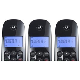 Genérico Teléfonos Inalámbricos M750-3 | con Identificador | 3 Piezas | Color Negro