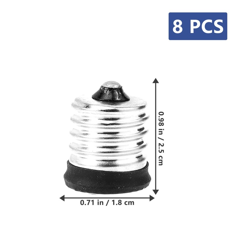 E17 to E14 Socket Adapter: 8 PCS Standard Medium Base