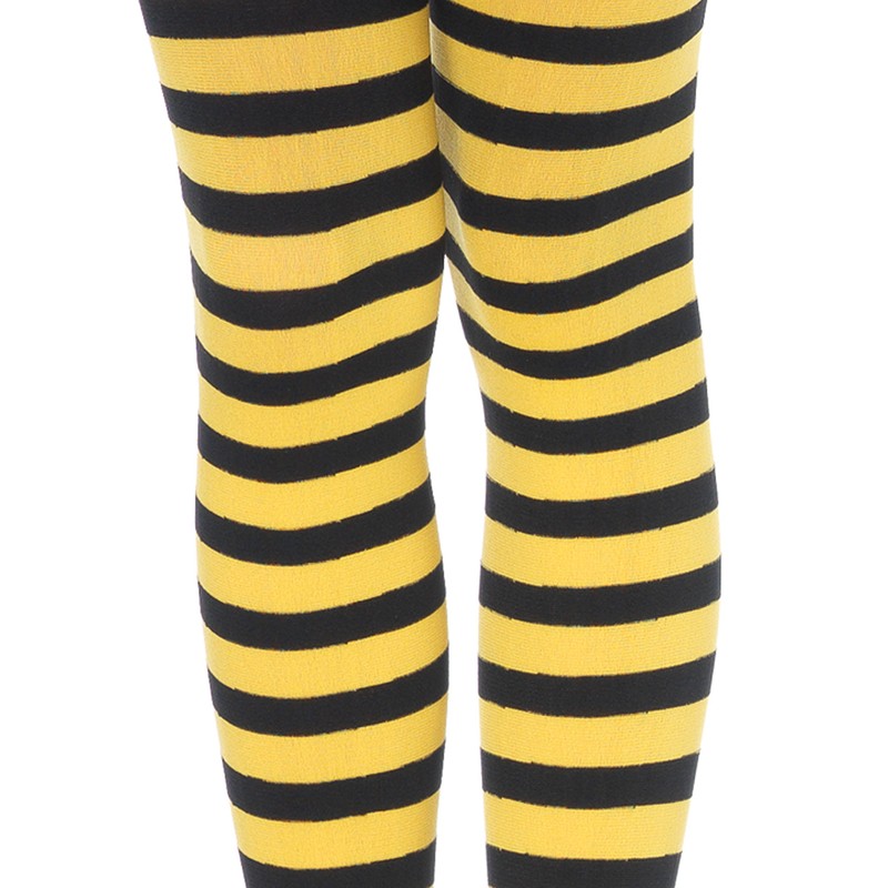 LEG AVENUE Damen Striped Strumpfhose, Schwarz, M EU