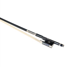 MI&VI NB-720 Classic Carbon Fiber Violin Bow (Size 3/4) with Ebony Frog | Octagonal Silver Mount | Well Balanced | Light Weight | Mongolian Horse Hair - MIVI Music