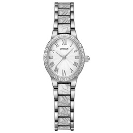 CNYXCN Vintage Watches for Women with Oval Case,Roman Numeral Dial,Silver Bracelet Strap,Water Resistant,Includes Tools