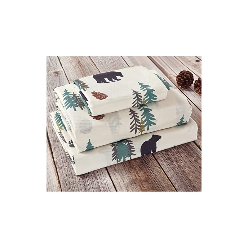 BLACK FOREST DECOR Bear Wilderness Sheet Set - Twin