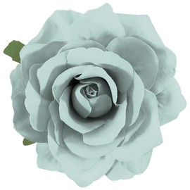 Mecool 3.94" Rose Hair Clips for Weddings Corsage Hair Pins for Women | Flower Girl Hair Accessories for Women | Flower Hair Clips - Light Blue