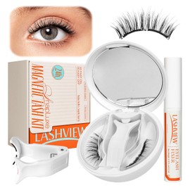 LASHVIEW Pestañas Magnéticas Con Aplicador, Pestañas Magnéticas Suaves, Aspecto Natural, Ajuste Cómodo Y Seguro, Fáciles De Aplicar, Reutilizables (Xyt01)