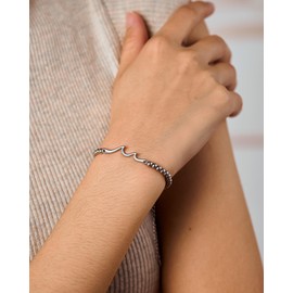 POWWA Gift for Women/Teenage Girls with Design Cards, The Waves of Life We Lived Through Together, Stainless Steel