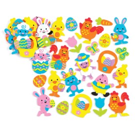 Baker Ross AV987 Easter Foam Stickers for Children Creative Art Supplies & Decorations (Pack of 120), Assorted, One Size