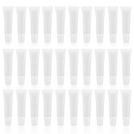 30 Pieces Travel Bottles Set Travel Container Cosmetic Transparent for Shampoo, Shower Gel, Lip Gloss, Lip Balm, Lotion and Body Lotion, 10 ml, Ideal for Travel and Business Trips
