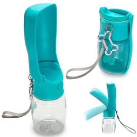 NICE PAWS Foldable Dog Drinks, Portable Dog Drinks for Outings and Walks, Gift for Dogs, Cats and Other Pets, Leak Proof with Carabiner and Leash, BPA Free, 14.5-27cm, 350ml
