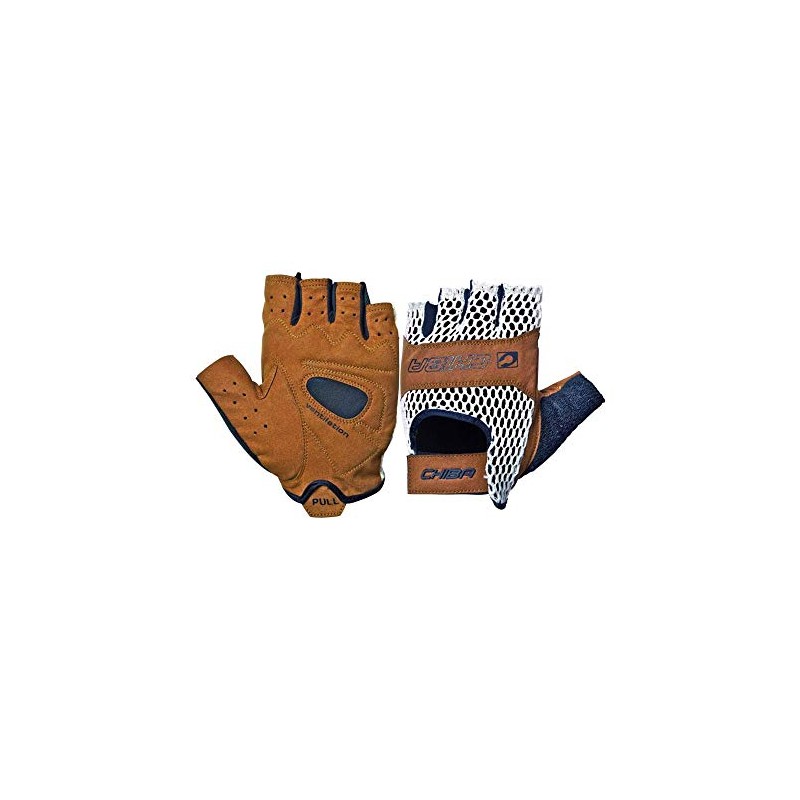 Chiba Retro Gloves, Beige/Brown, Size Medium