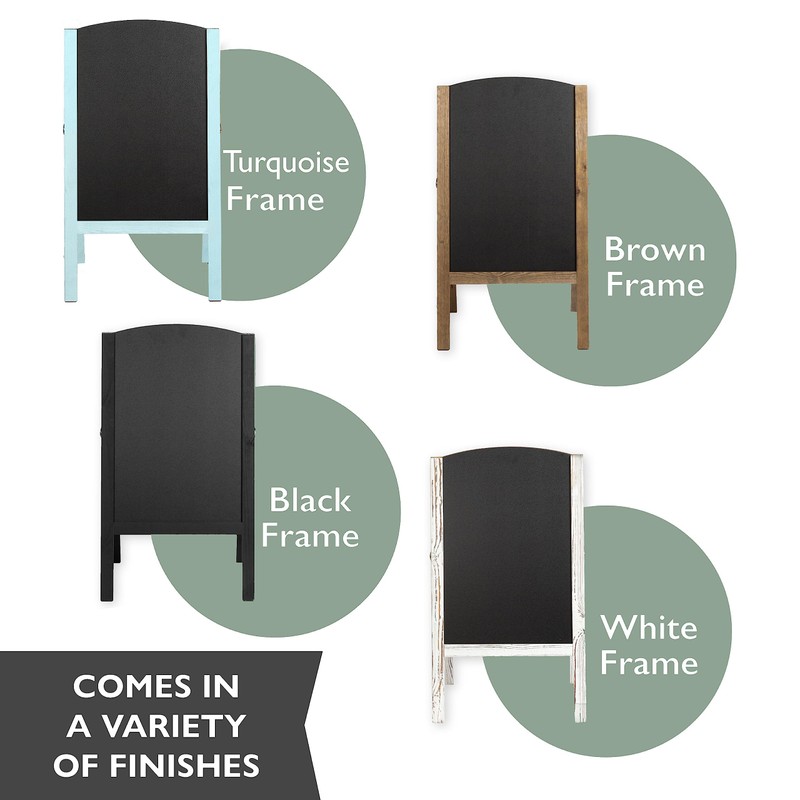 Ilyapa Wooden A-Frame Chalkboard Sidewalk Signs with Rounded Top -