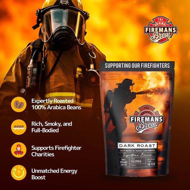 Firemans Brew Dark Roast Coffee – Bold & Robust Ground