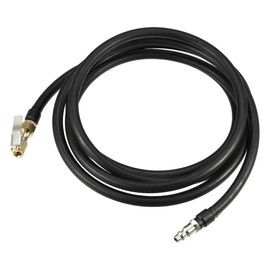 Motoforti Universal Inflator Air Pump Hose Adapter Tyre Valve Inflator Hose with Lock on Air Chuck, 300cm Hose Length, Open, Copper Steel Rubber, Black