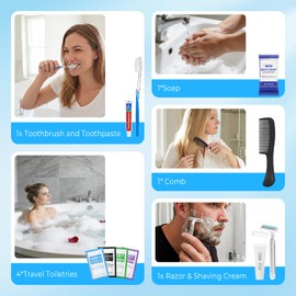 Personal Hygiene Kit Bulk Pack of 100,Blue 13-IN-1 Travel Size
