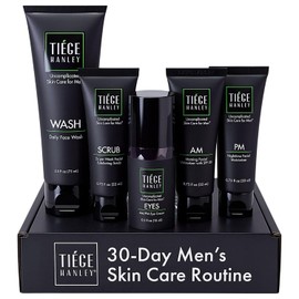 Tiege Hanley Set de Cuidado de La Piel para Hombre, Rutina Avanzada para El Cuidado de La Piel para Hombres(Nivel de Sistema 2) - Kit de Lavado Facial para Líneas Finas - El Set de Cuidado de La Piel