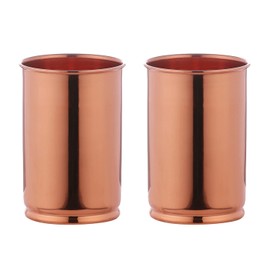 AncientImpex Juego de 2 vasos de cobre puro (99,74 %) para servir agua, capacidad de 350 ml