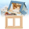 Ejoyous 1:12 Dollhouse Furniture, Miniature Wooden Window Double Window Simulation