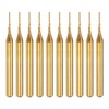 QUARKZMAN 10pcs 0.7mm Titanium Coated Carbide Milling Cutter Engraving Router