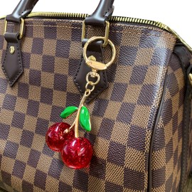 COORWEEL Cherry Keychain for Handbags Cherry Bag Charms Key Chains Women Cute Car keyrings Trendy Accessory