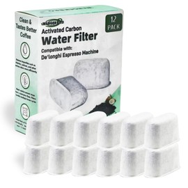 12 Pack Activated Charcoal Water Filter for Delonghi Espresso Machine COM530M, COM532M, BCO430 and More | Compatible with Delonghi Filter Replacement Accessories 7313285779