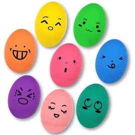 TONGKTAI Squeaky Dog Ball, [8 Pack] Interactive Latex Rubber Puppy Squeak Toys, Soft Bouncy Fetch Egg Shape Pet Balls for Small Medium Breed (Egg Shape Ball)