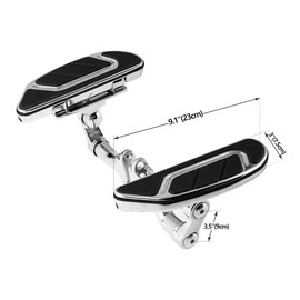 TCT-MOTORPARTS Rear Footboard Floorboard Bracket Set Fit For Harley Airflow Road King FLHR 1993-2025; Street Glide FLHX 2006-2025; Road Glide FLTRX 2015-2025; CVO Limited FLHTKSE '14-22 Black+Chrome
