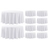 Aocoz Round Tablecloth 10 Pack 108 Inch White Tablecloths Washable