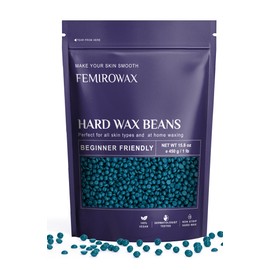 FEMIROWAX Wax Beads, 1lb Hard Wax Beans for Hair Removal Sensitive Skin with sandalwood Formula Waxing Beads for Full Body Brazilian Bikini Face Eyebrow at Home Wax Refill for Women Men