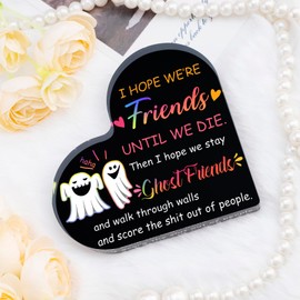 Iweca Stocking Stuffer for Best Friends Boo Basket Stuffer for Women Christmas Treats for Adults Long Distance Friendship Ornament Funny Ghost Friends Acrylic Gifts for Women Men