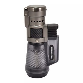 Vertigo Cyclone Triple Torch Cigar Lighter - 3 Pack - Charcoal + 90ml Butane Can