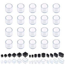 Swpeet 20Pcs 1" Clear Round Chair Leg Caps, Floor Protectors, Table Chair Leg Protection Cover, Furniture Leg Caps，Leg Tips Covers, Feet Pads, Feet for Furniture Table Chair