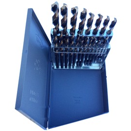Drill America 21 Piece Heavy Duty High Speed Steel Drill Bit Set with Black and Gold Finish (1/16" - 3/8" x 64ths), KFD Series