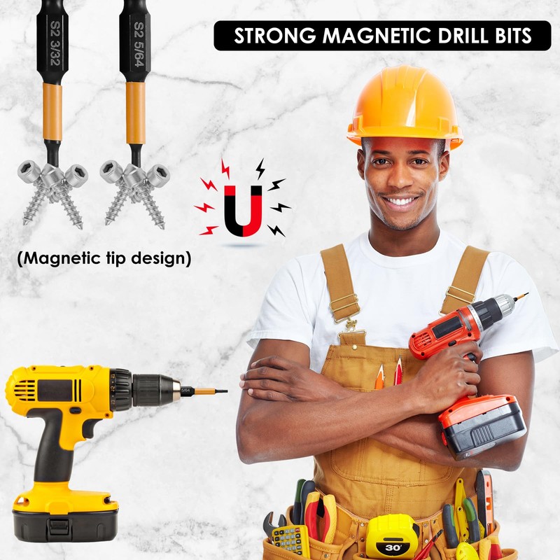 20Pcs Impact Hex Head Allen Wrench Drill Bit Set Metric