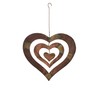 Ancient Graffiti Flame Triple Heart Spinning Heart Hanging, 9.5 by