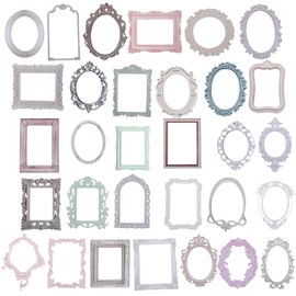 Jeffdad 40PCS Vintage Embossed Frames Scrapbook Paper Hollow Relief Frame Collage Card Notebook DIY Decoration Junk Journal Crafts Journaling Scrapbook Supplies