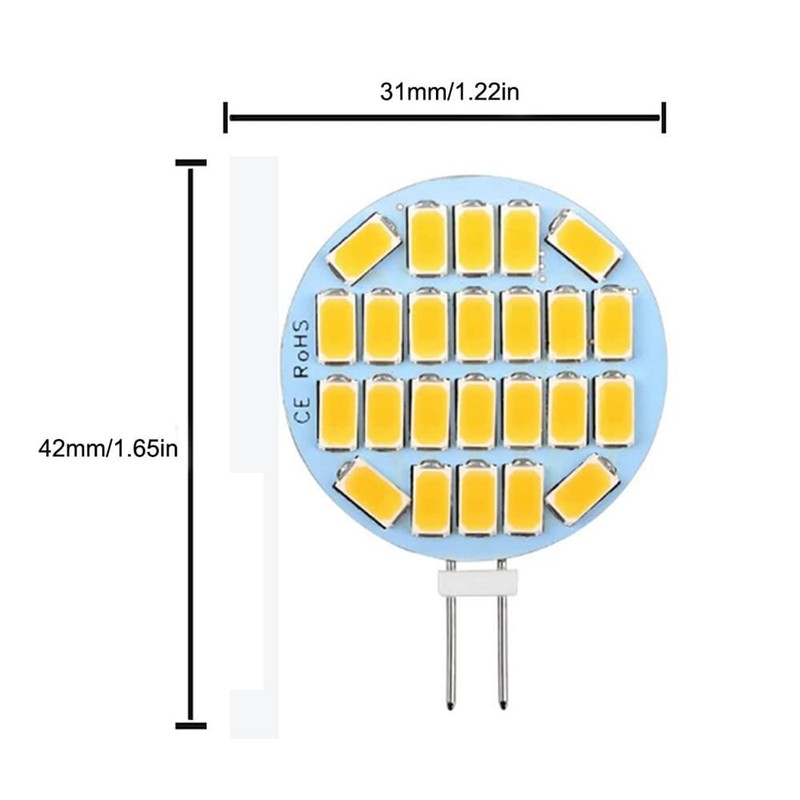 5X G4 LED Light Bulb 12V - 24V AC/DC 3W
