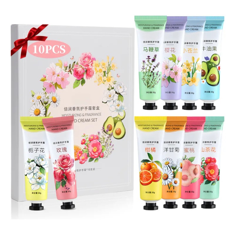 10pcs Crema Manos Hidratante Reparadora Para Piel Seca Frutos Rojos