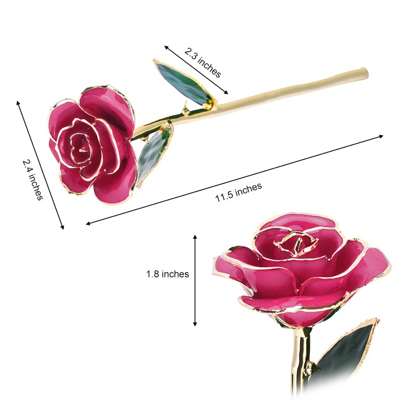 Beautiful Elegant Everlasting Gold Plated Rose Flower Valentine's Gift Red